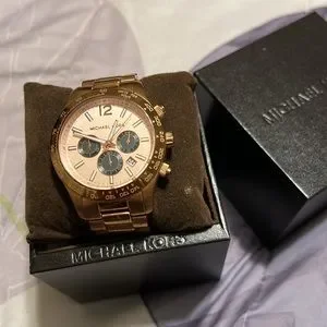 MICHAEL KORS LAYTON ROSE GOLD TONE,CHRONOGRAPH BRACELET WATCH MK8186 NEW MICHAEL KORS LAYTON ROSE GOLD TONE,CHRONOGRAPH,LARGE  main image 2